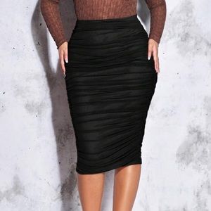 Plus - Ruched Pencil Skirt - 2X